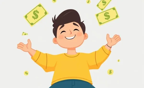 A person feeling relaxed about money