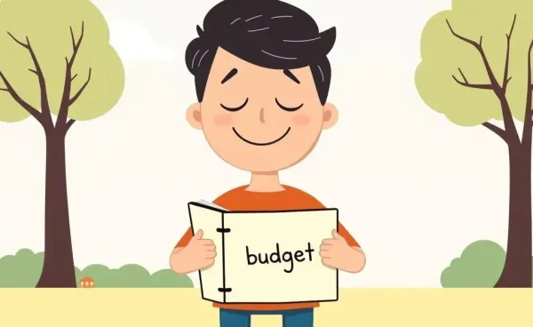 Person ignoring a budget in a tranquil park setting