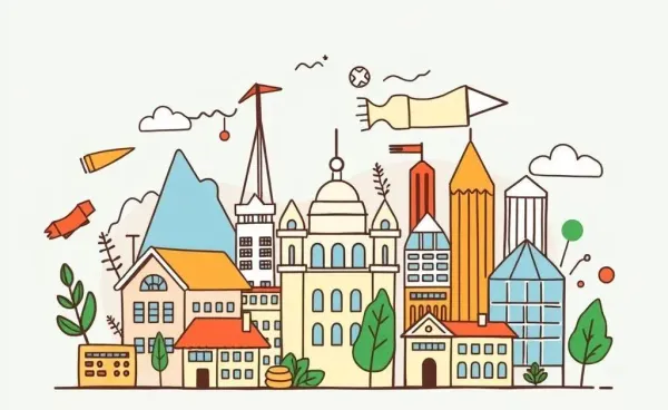 A hand-drawn illustration of a diverse investment portfolio