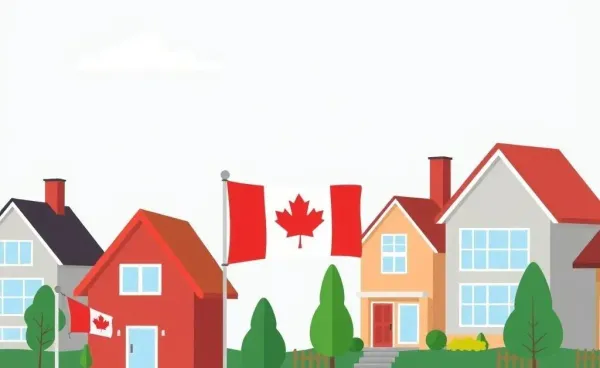 Illustration of a Canadian neighborhood for a mortgage blog
