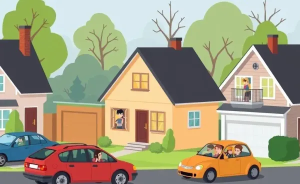 Cartoon image of a noisy neighborhood disturbance