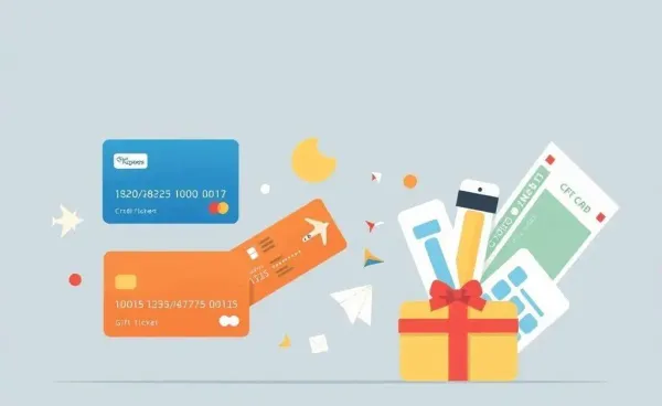 Credit cards transforming into travel tickets and gift cards