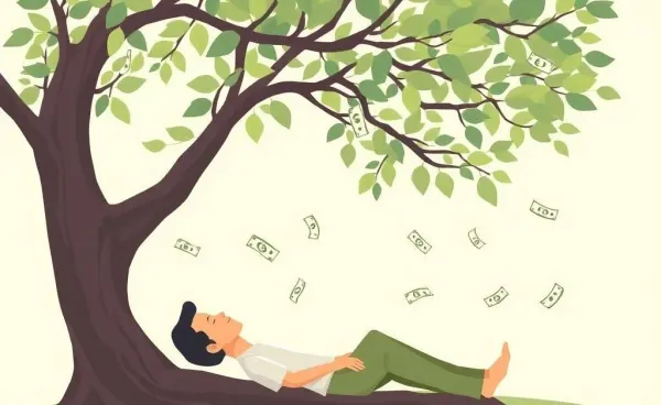 Relaxed person enjoying financial freedom