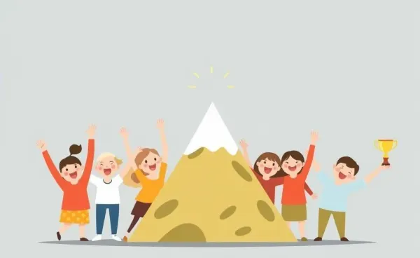 An illustration of people celebrating small achievements