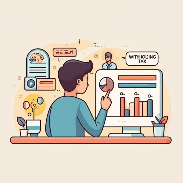Person analyzing a chart about withholding tax