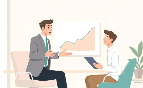 A friendly financial advisor explaining dividend investing to a curious new investor.