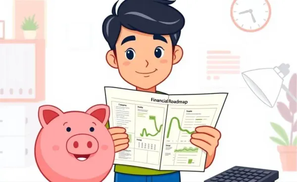 Illustration of a person holding a financial roadmap