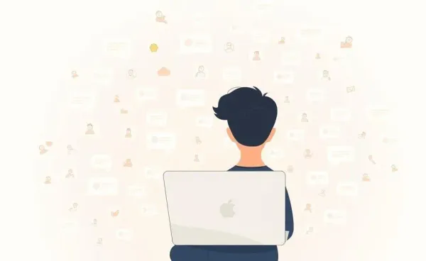 Cartoon depiction of handling online comments with grace
