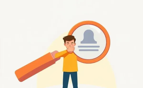 Person shielding personal information from a scrutiny magnifying glass