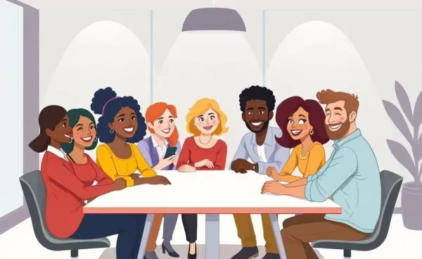 Group discussing mortgage options at a table