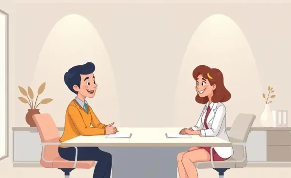A friendly interaction between a customer and an insurance representative.