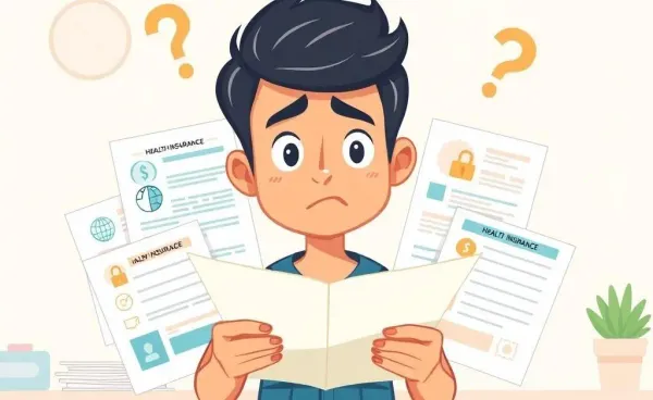 Person looking at various health insurance options