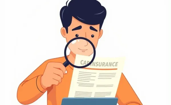Person examining car insurance form