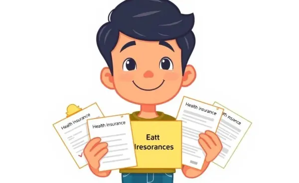 Illustration of a person choosing between health insurance plans