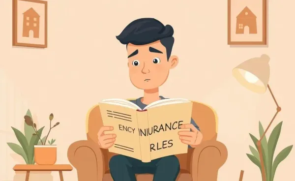 Person reading about insurance rules in a cozy setting