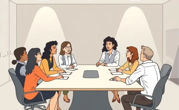 Team discussing workplace challenges