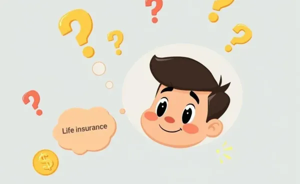 Character thinking about life insurance options