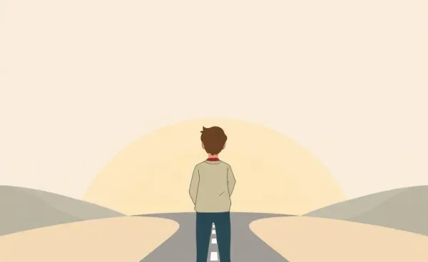 Person at a crossroads symbolizing post-divorce decisions