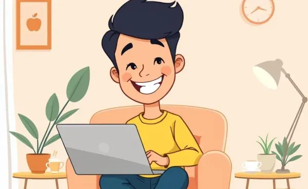 Person managing finances on a laptop with a cup of coffee