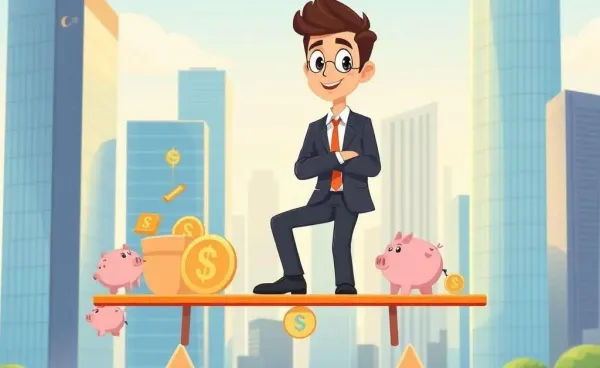 Illustration of balancing investments and savings
