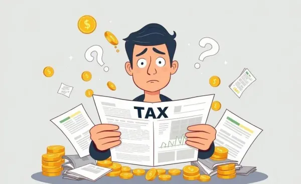 Cartoon of a person puzzled by withholding taxes