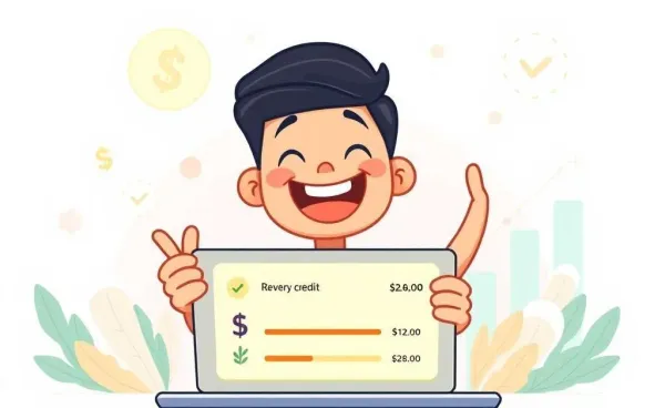 Person analyzing credit score on a laptop with symbols of financial health.