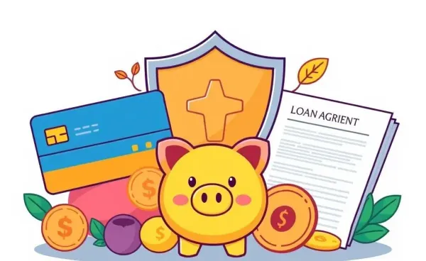 Cartoon illustration of financial protection tools