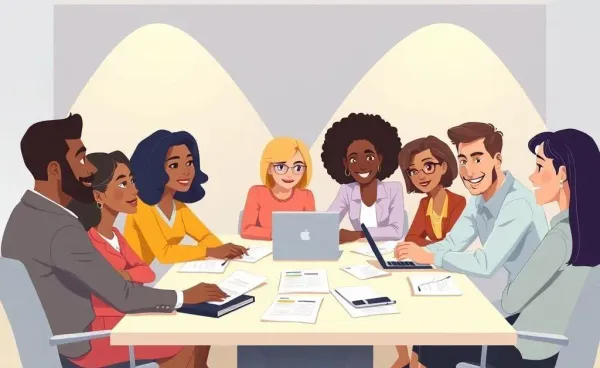Group of people discussing finances