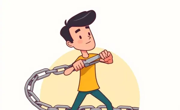 Person cutting a chain symbolizing breaking free from debt