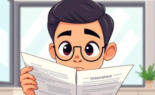 Illustration of a person examining insurance documents