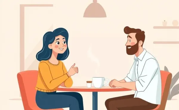 Person talking with an insurance advisor over coffee