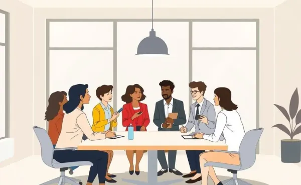 Team discussion in an office setting