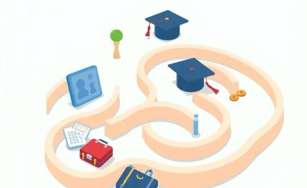 A maze of financial career paths with various icons