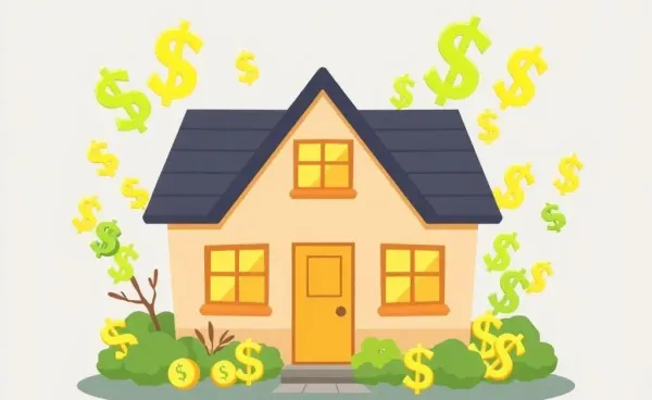 Illustration of a house with dollar signs representing increasing insurance costs