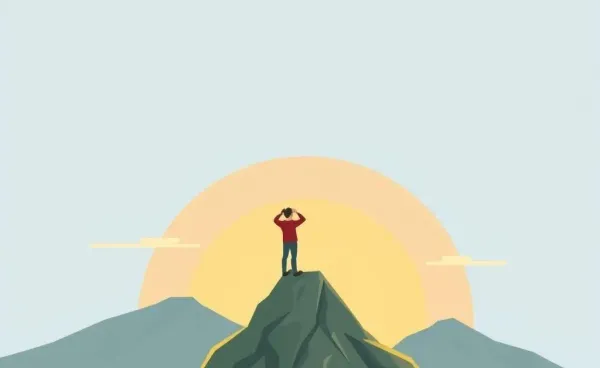 Person on a mountain peak representing financial independence