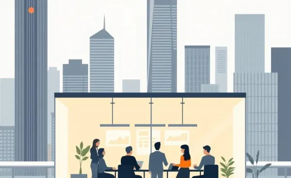A dynamic office environment representing financial careers.