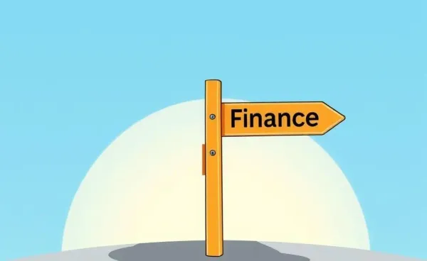 A crossroads signpost with directions to logistics and finance.