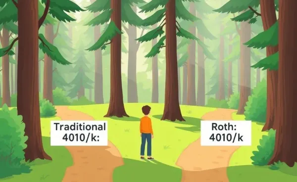 A person deciding between Traditional and Roth 401(k) paths