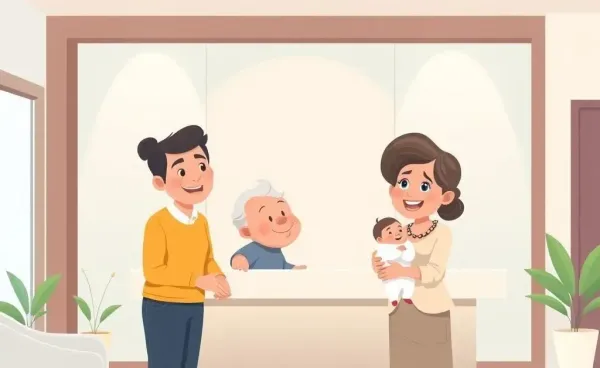 Family opening a savings account for their newborn