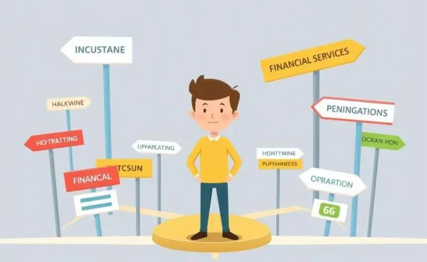 Illustration of financial service crossroads