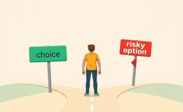 Person at a crossroads choosing financial options