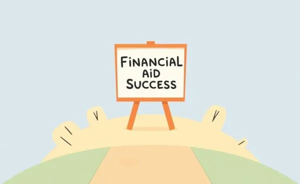 Illustration of a pathway to financial aid success