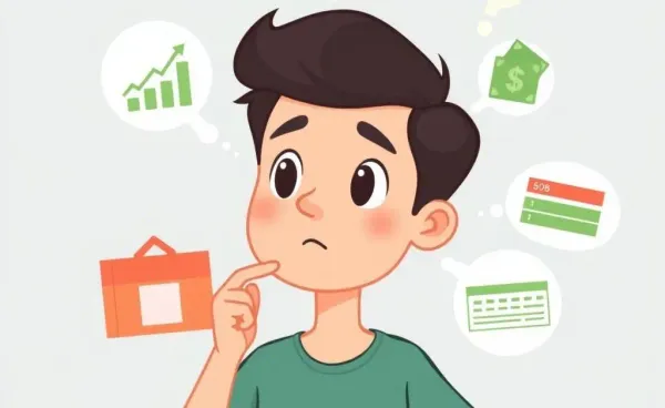 Young person considering investment options