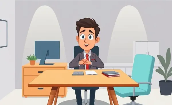 A person confidently negotiating salary across an office desk