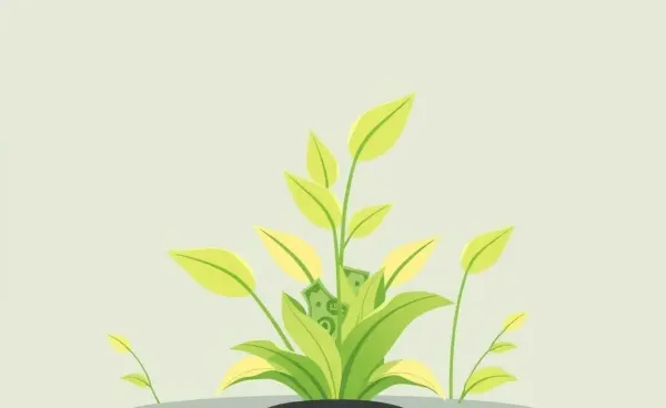 Illustration of money growing or being productive