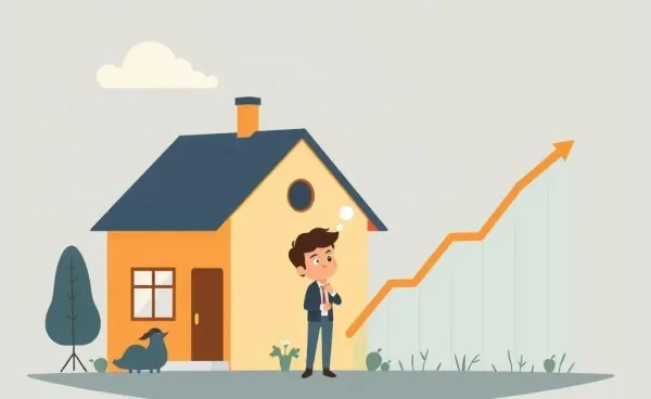 Person choosing between a house and stocks