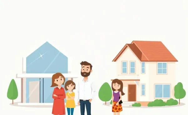 Family deciding between renovating their house or buying a new one