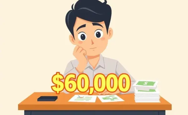 Person pondering financial options for $60,000