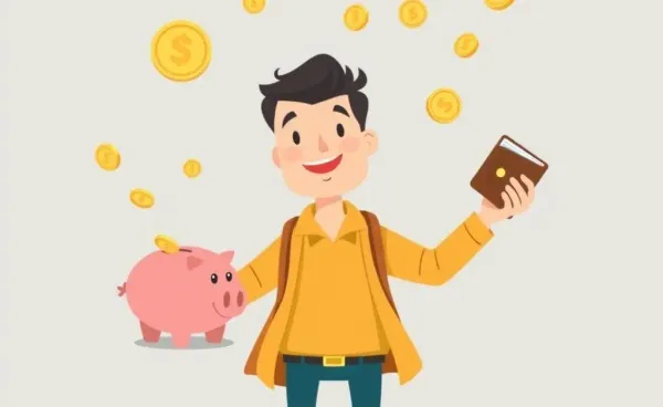 Illustration of a person juggling finances
