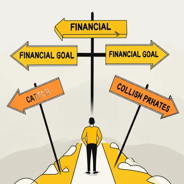 Illustration of a person navigating financial goals
